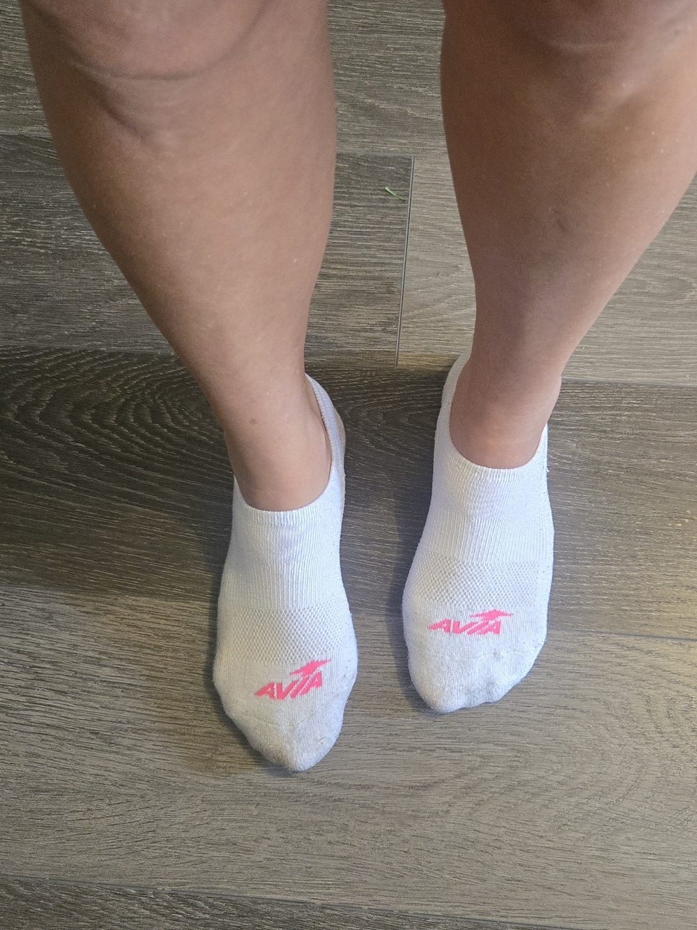 Avia White No-Show Athletic Socks with Pink Logo